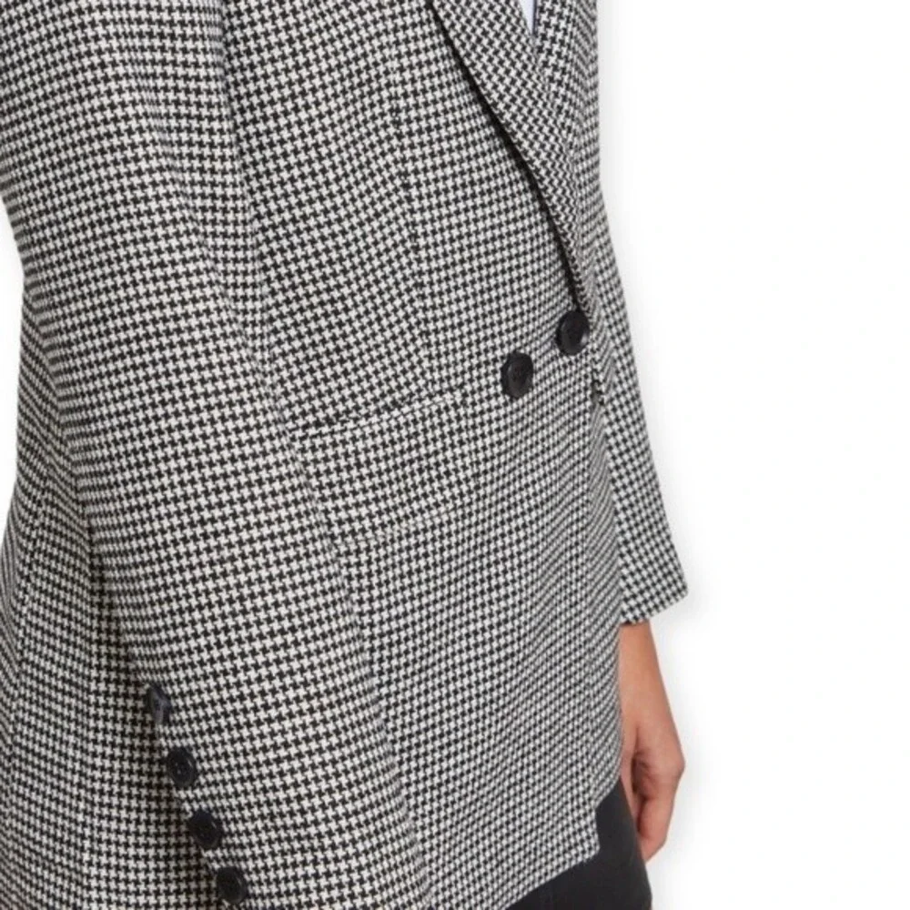 Forever 21 Houndstooth Double-Breasted Wool Blend Blazer